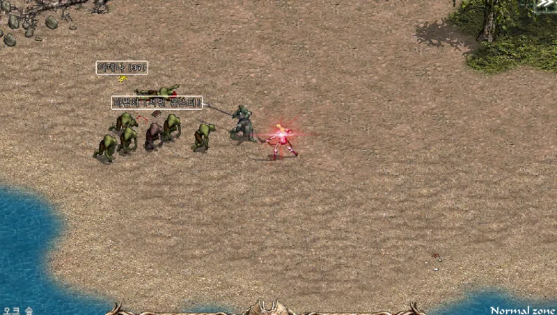 리니지 클래식 인게임 사냥터 플레이 화면