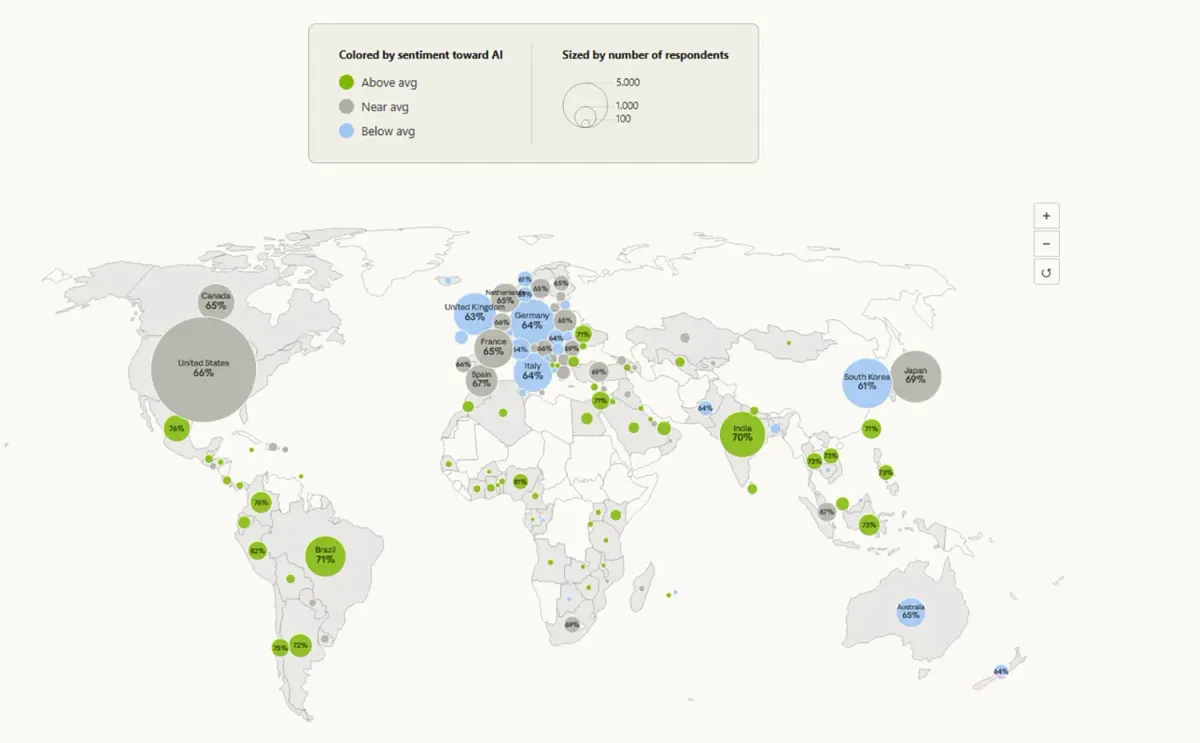 앤트로픽 81,000명 AI 인터뷰 글로벌 참여 분포 세계지도