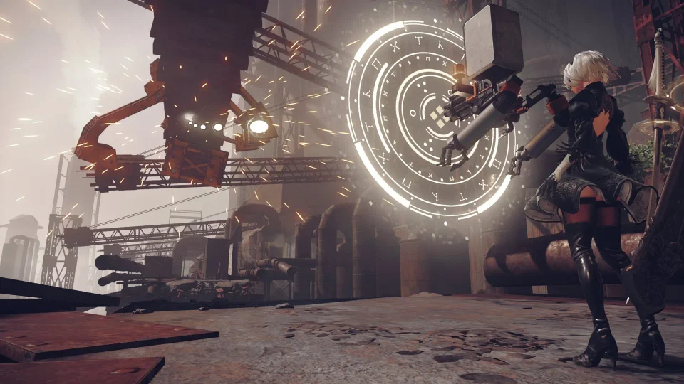 니어 오토마타 전투 스크린샷